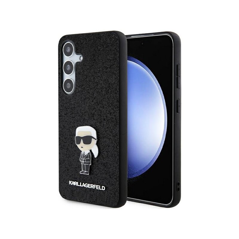 Husa Karl Lagerfeld Samsung Galaxy S24 Plus Hardcase Fixed Glitter, Ikonik Logo, negru, KLHCS24MGKNPSK