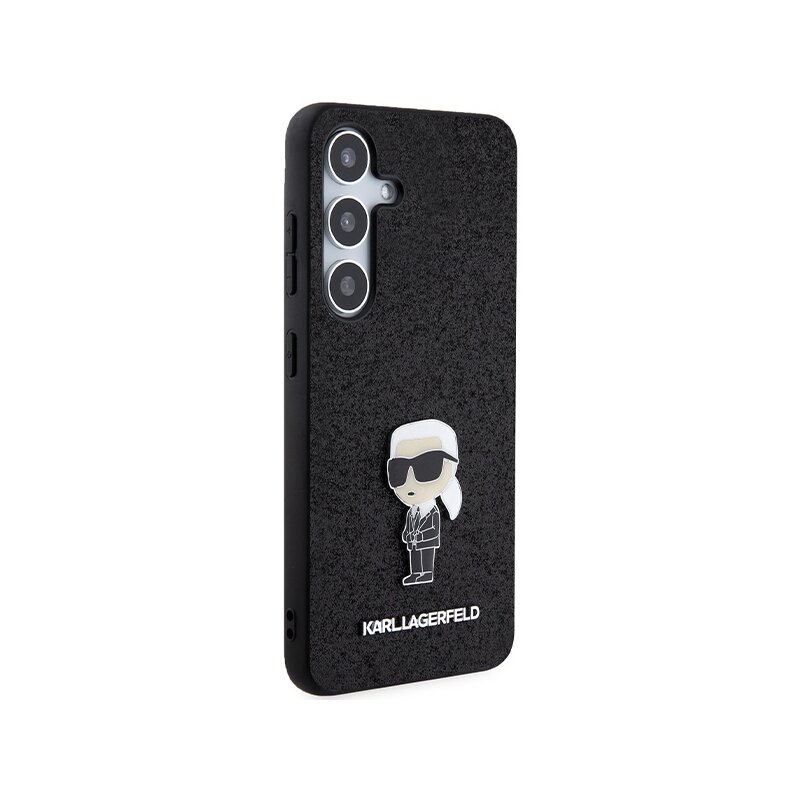 Husa Karl Lagerfeld Samsung Galaxy S24 Plus Hardcase Fixed Glitter, Ikonik Logo, negru, KLHCS24MGKNPSK