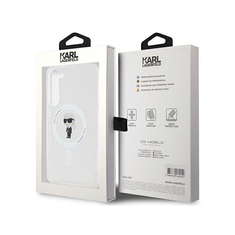 Husa Samsung Galaxy S24 Plus Karl Lagerfeld IML MagSafe, Ikonik, transparent, KLHMS24MHFCKNOT
