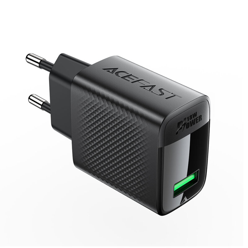 Incarcator tip USB 18W Quick Charge GaN, Acefast A90, negru