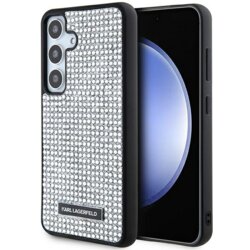Husa Samsung Galaxy S24 Karl Lagerfeld Hardcase Rhinestone, Metal Logo, argintiu, KLHCS24SHDSPRS