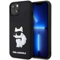 Husa originala iPhone 14 Plus Karl Lagerfeld 3D Design, Rubber Choupette, negru, KLHCP14M3DRKHNK