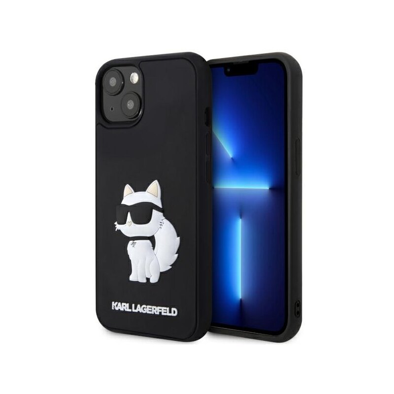 Husa originala iPhone 14 Plus Karl Lagerfeld 3D Design, Rubber Choupette, negru, KLHCP14M3DRKHNK