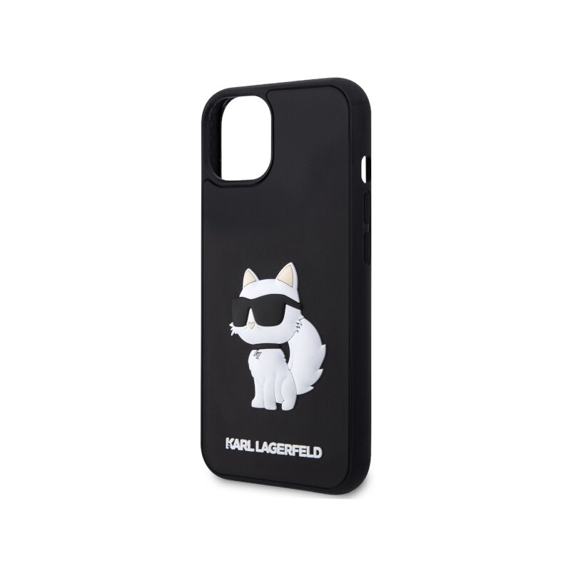 Husa originala iPhone 14 Plus Karl Lagerfeld 3D Design, Rubber Choupette, negru, KLHCP14M3DRKHNK