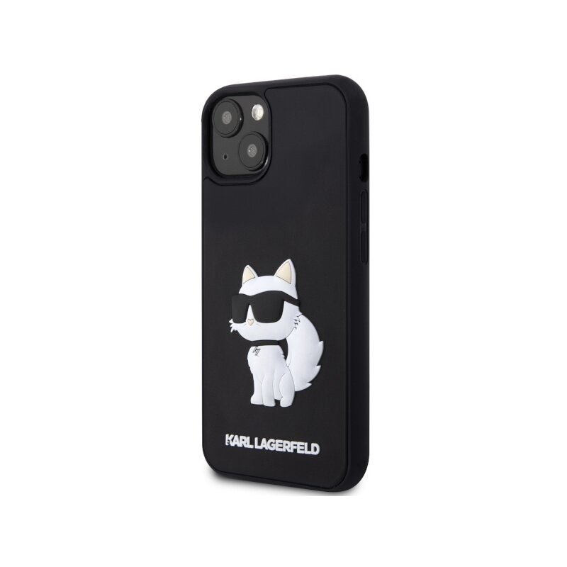 Husa originala iPhone 14 Plus Karl Lagerfeld 3D Design, Rubber Choupette, negru, KLHCP14M3DRKHNK