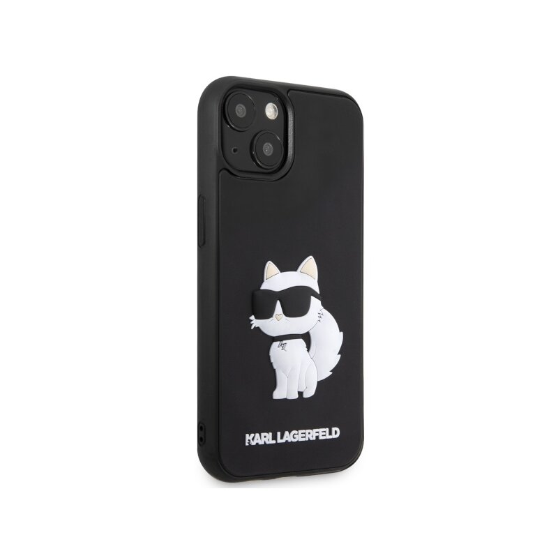Husa originala iPhone 14 Plus Karl Lagerfeld 3D Design, Rubber Choupette, negru, KLHCP14M3DRKHNK