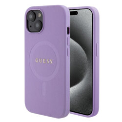 Husa Guess Saffiano MagSafe iPhone 15, mov, GUHMP15SPSAHMCU