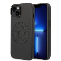 Husa iPhone 14 Plus Karl Lagerfeld Hardcase Leather Perforated, negru, KLHCP14MFWHK
