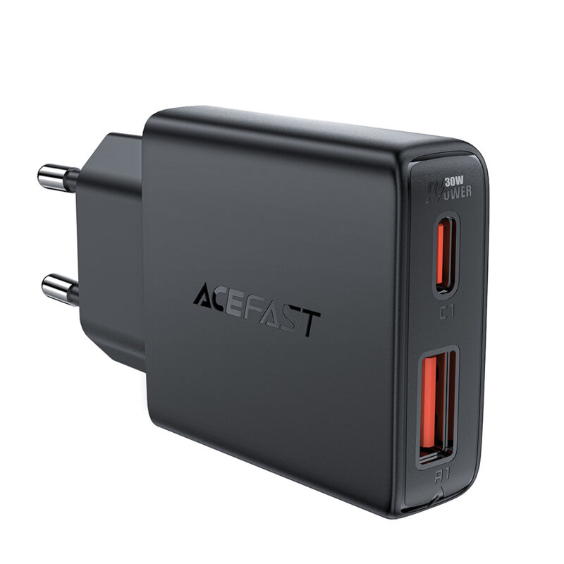 Acumulator priza tip C, USB PD30W, Acefast A69, GaN, negru