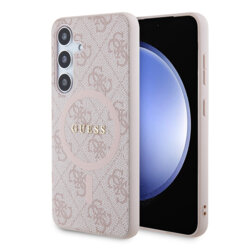 Husa Guess Samsung Galaxy S24 4G Collection Leather MagSafe, roz, GUHMS24SG4GFRP