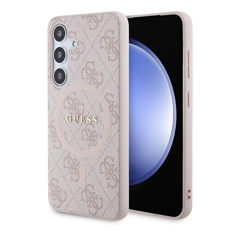 Husa Guess Samsung Galaxy S24 Plus 4G Collection Leather MagSafe, roz, GUHMS24MG4GFRP