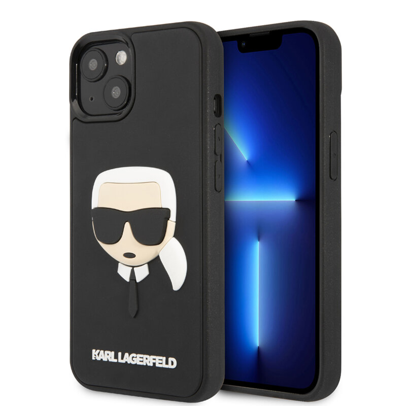 Husa originala iPhone 14 Plus Karl Lagerfeld 3D Design, Rubber Karl`s Head, negru, KLHCP14MKH3DBK