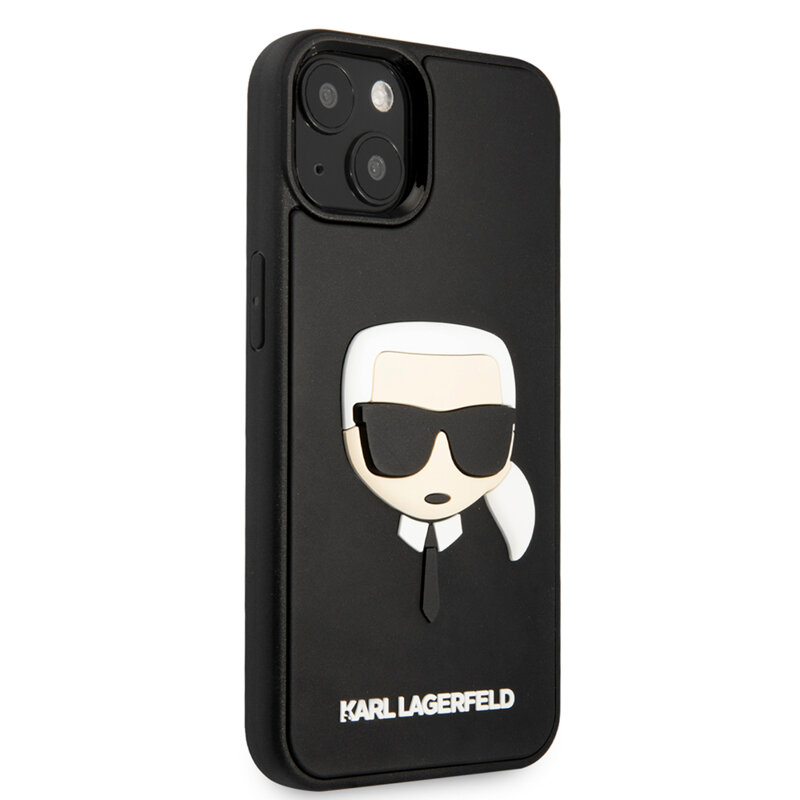 Husa originala iPhone 14 Plus Karl Lagerfeld 3D Design, Rubber Karl`s Head, negru, KLHCP14MKH3DBK
