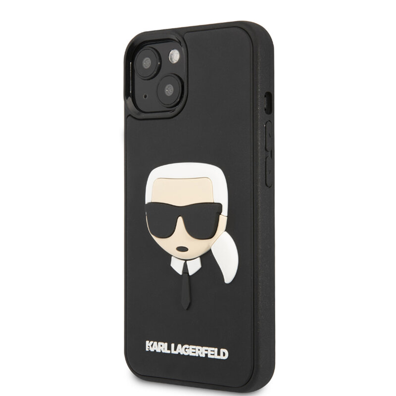 Husa originala iPhone 14 Plus Karl Lagerfeld 3D Design, Rubber Karl`s Head, negru, KLHCP14MKH3DBK