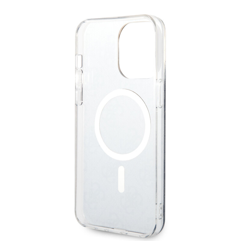 Husa iPhone 16 originala Guess IML 4G MagSafe, negru, GUHMP16SH4STK