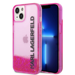 Husa Karl Lagerfeld iPhone 14 Plus Hardcase Liquid Glitter, Elong, roz, KLHCP14MLCKVF