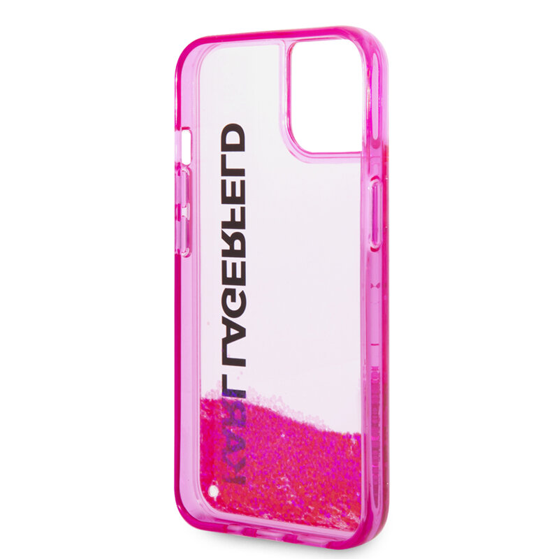 Husa Karl Lagerfeld iPhone 14 Plus Hardcase Liquid Glitter, Elong, roz, KLHCP14MLCKVF