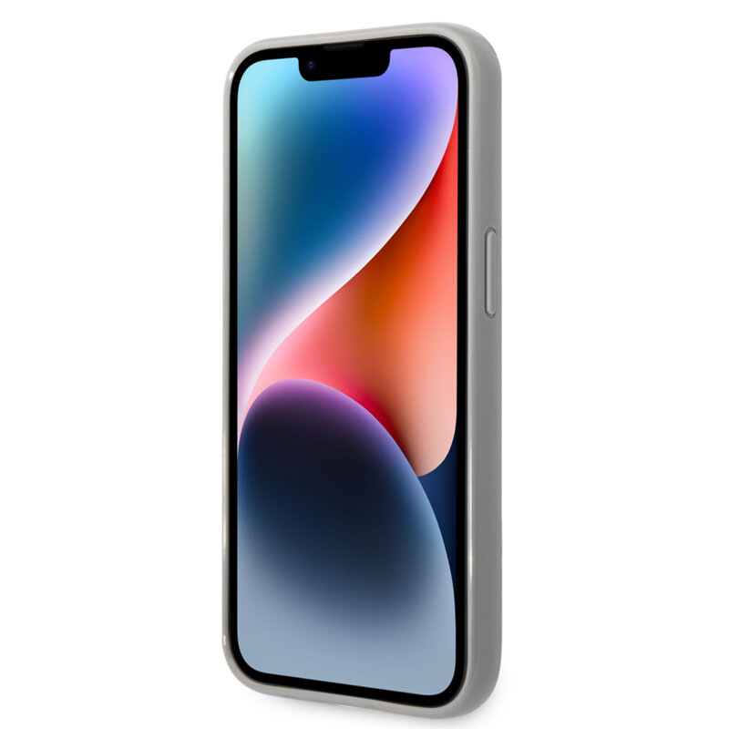 Husa iPhone 14 Plus Karl Lagerfeld Hardcase Monogram, Iridescent, argintiu, KLHCP14MLGMMSV3