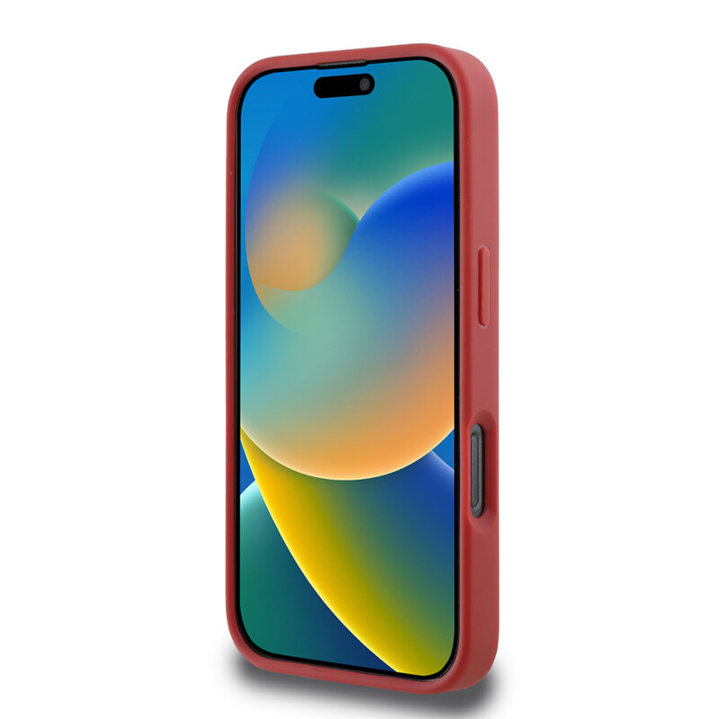 Husa iPhone 16 Pro Karl Lagerfeld Diagonal Quilted Script, rosu, KLHCP16LPQDSMGR