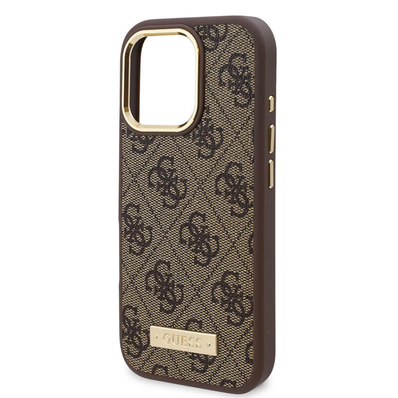 Husa originala Guess iPhone 16 Pro Max Hardcase 4G Logo Plate MagSafe, albastru, GUHMP16XU4GPRB