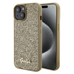 Husa originala Guess iPhone 15 Disco Metal Script, auriu, GUHCP15SPMSDGSD