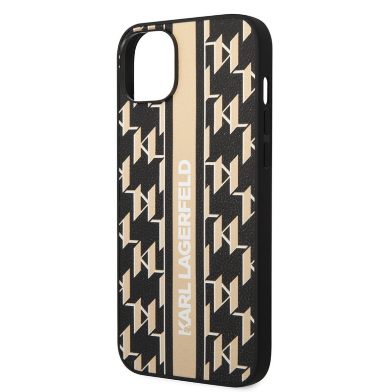 Husa iPhone 14 Plus Karl Lagerfeld Hardcase Monogram, Stripe, maro, KLHCP14MPGKLSKW