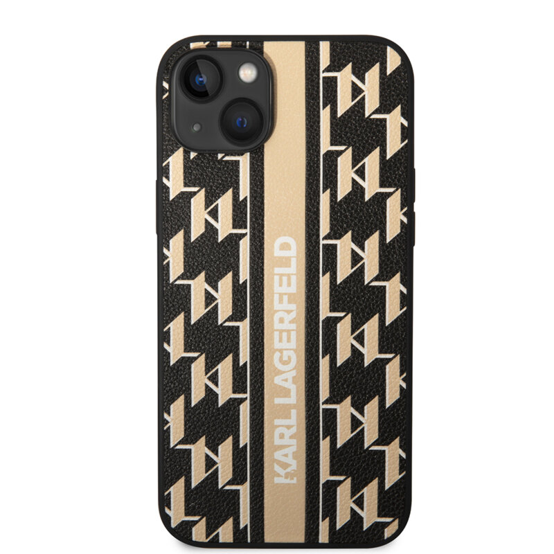 Husa iPhone 14 Plus Karl Lagerfeld Hardcase Monogram, Stripe, maro, KLHCP14MPGKLSKW