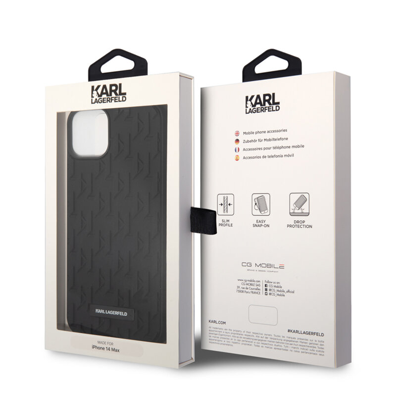 Husa originala iPhone 14 Plus Karl Lagerfeld 3D Design, Monogram, KLHCP14MRUPKLPK