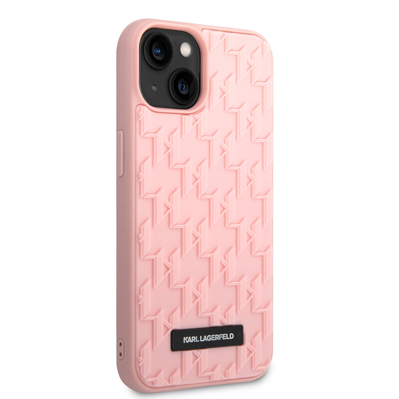 Husa originala iPhone 14 Plus Karl Lagerfeld 3D Design, Monogram, roz, KLHCP14MRUPKLPP