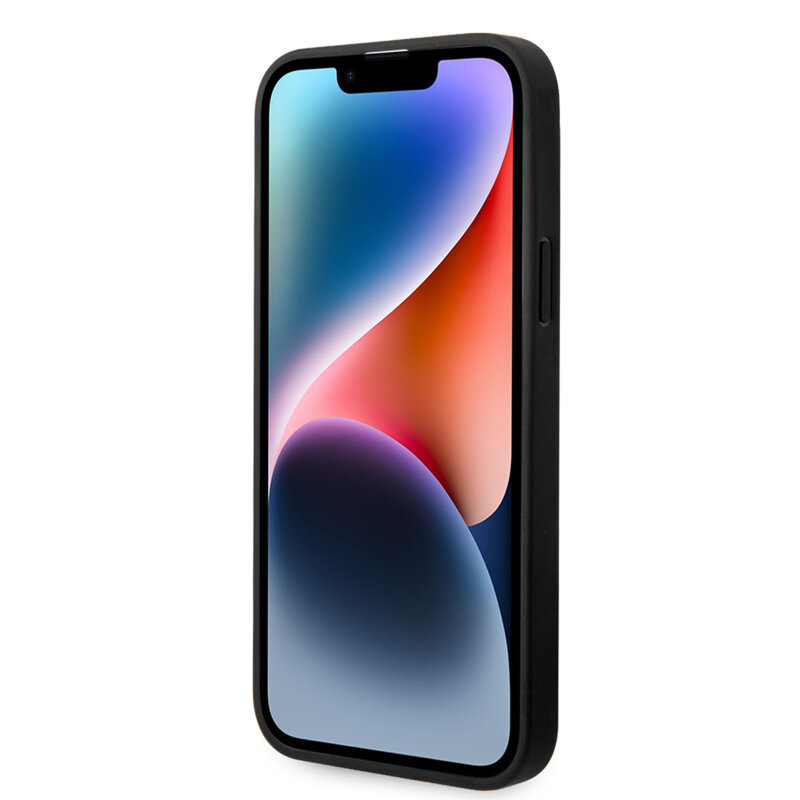 Husa originala iPhone 14 Plus Karl Lagerfeld Saffiano, Mono Metal Logo, negru, KLHCP14MSAKLHPK