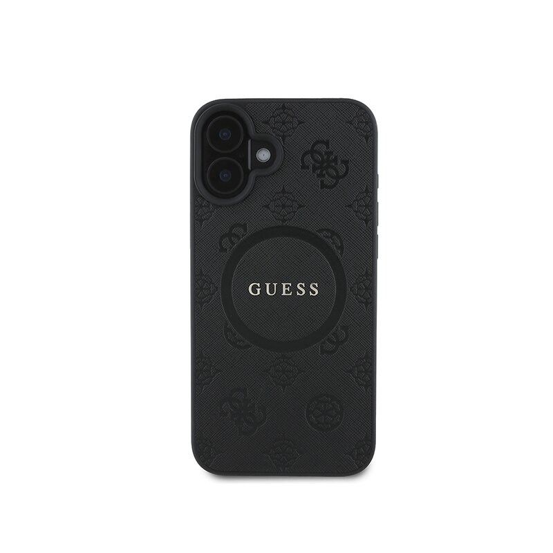 Husa Guess Saffiano Peony Classic Logo MagSafe iPhone 16 Plus, roz, GUHMP16MPSAPSMEP