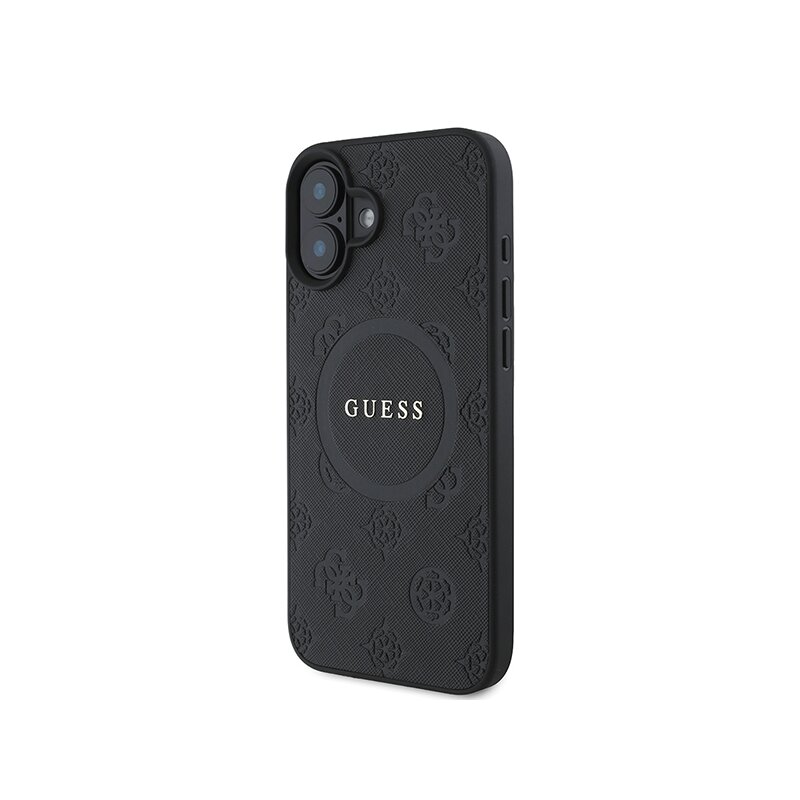 Husa Guess Saffiano Peony Classic Logo MagSafe iPhone 16 Plus, roz, GUHMP16MPSAPSMEP