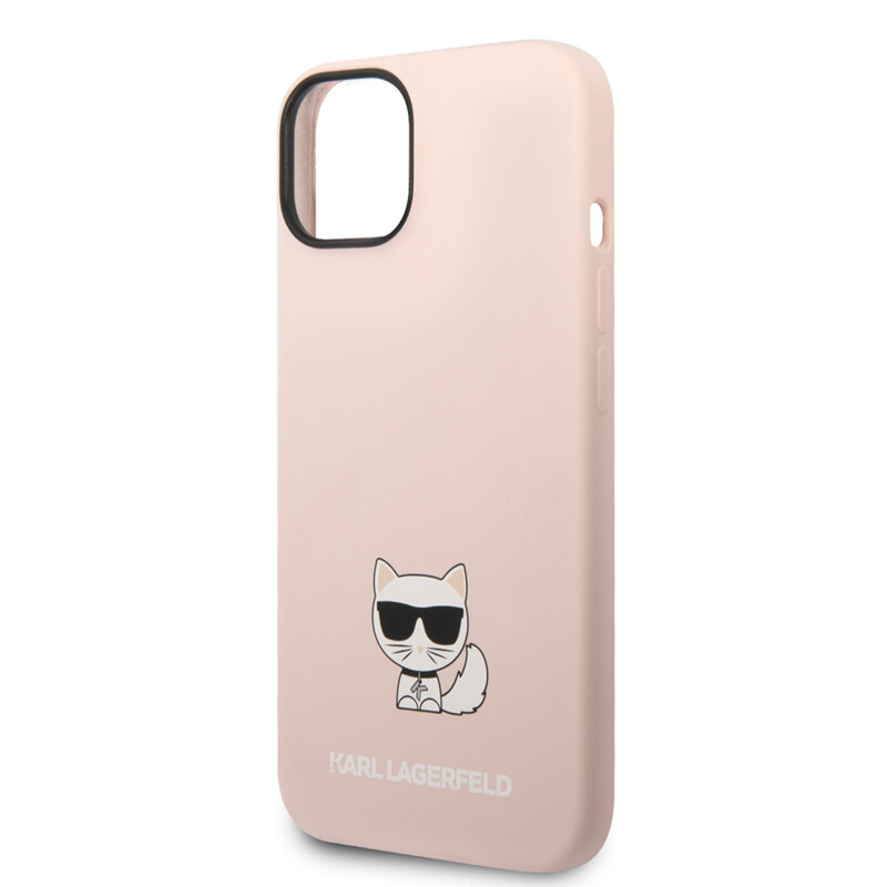 Husa Karl Lagerfeld iPhone 14 Plus Silicone, Choupette Body, roz, KLHCP14MSLCTPI