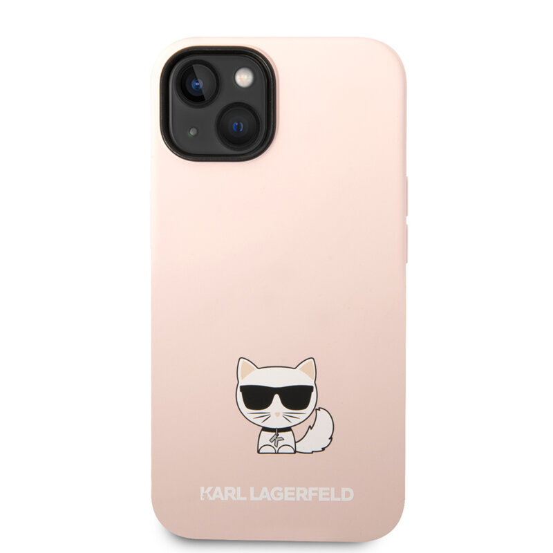 Husa Karl Lagerfeld iPhone 14 Plus Silicone, Choupette Body, roz, KLHCP14MSLCTPI