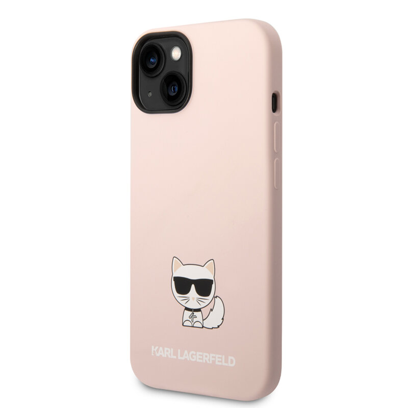 Husa Karl Lagerfeld iPhone 14 Plus Silicone, Choupette Body, roz, KLHCP14MSLCTPI