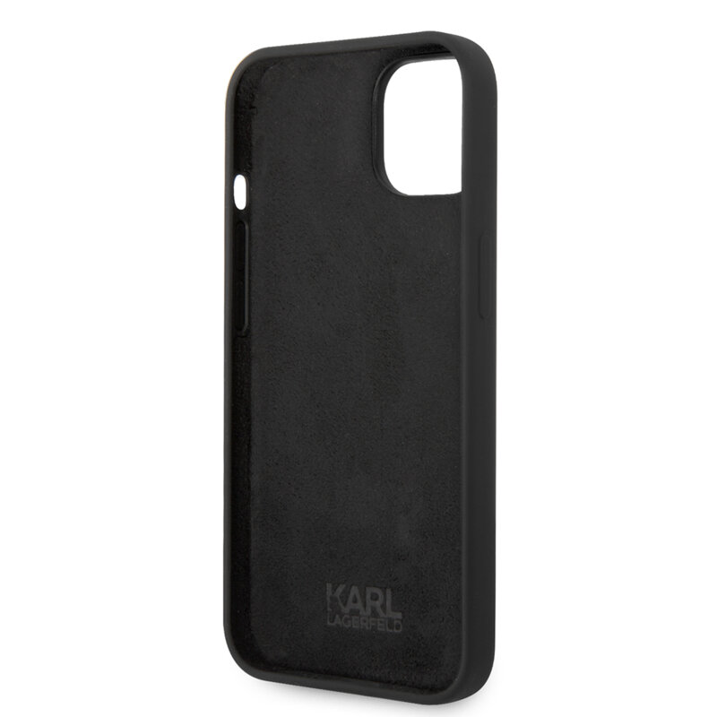 Husa Karl Lagerfeld iPhone 14 Plus Silicone, Karl`s Head, negru, KLHCP14MSLKHBK