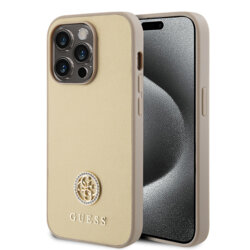 Husa originala Guess iPhone 15 Pro Max Strass Metal Logo, auriu, GUHCP15XPS4DGPD
