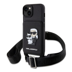 Husa iPhone 14 Karl Lagerfeld Saffiano Crossbody, Karl&Choupette, KLHCP14SCSAKCPMK