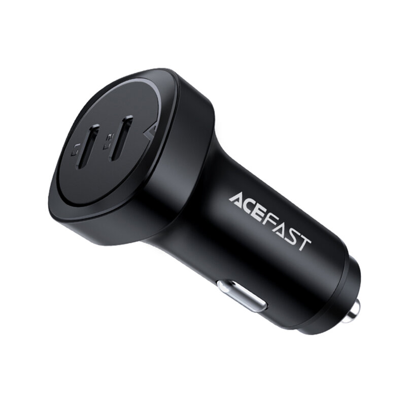 Incarcator auto bricheta 2x Type C, Acefast B2, PD72W, negru