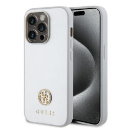 Husa originala Guess iPhone 15 Pro Max Strass Metal Logo, argintiu, GUHCP15XPS4DGPS