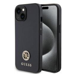 Husa originala Guess iPhone 15 Strass Metal Logo, negru, GUHCP15SPS4DGPK