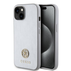 Husa originala Guess iPhone 15 Strass Metal Logo, argintiu, GUHCP15SPS4DGPS