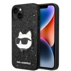 Husa Karl Lagerfeld iPhone 14 Plus Hardcase Glitter, Choupette Patch, negru, KLHCP14MG2CPK