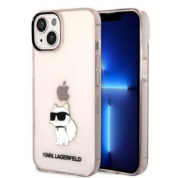 Husa iPhone 14 Plus Karl Lagerfeld Hardcase, Ikonik Choupette, roz, KLHCP14MHNCHTCP