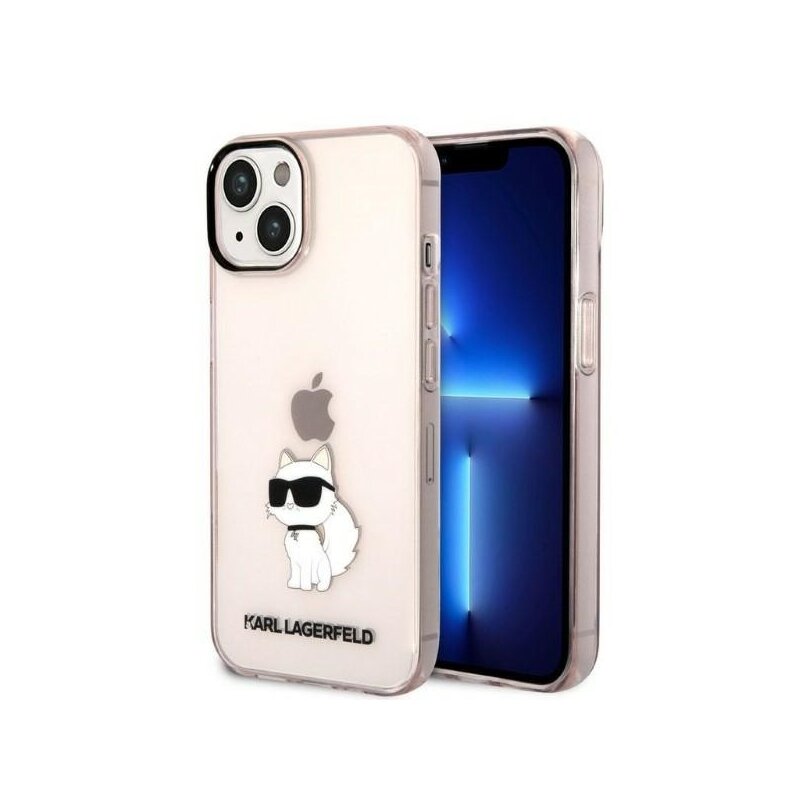 Husa iPhone 14 Plus Karl Lagerfeld Hardcase, Ikonik Choupette, roz, KLHCP14MHNCHTCP