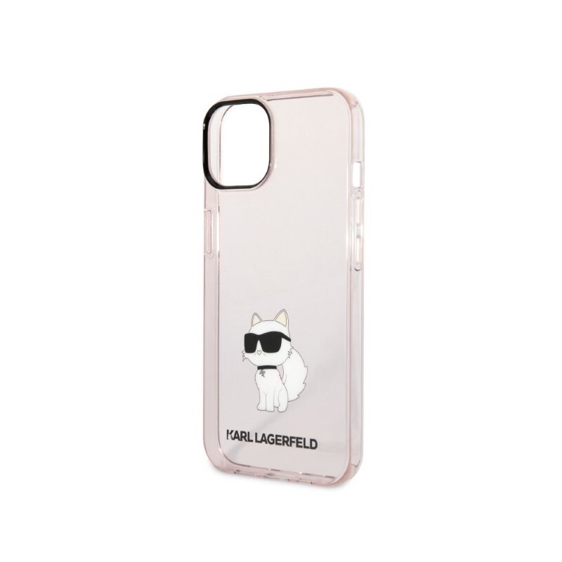 Husa iPhone 14 Plus Karl Lagerfeld Hardcase, Ikonik Choupette, roz, KLHCP14MHNCHTCP
