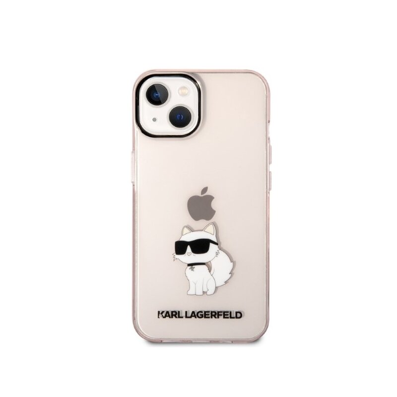 Husa iPhone 14 Plus Karl Lagerfeld Hardcase, Ikonik Choupette, roz, KLHCP14MHNCHTCP