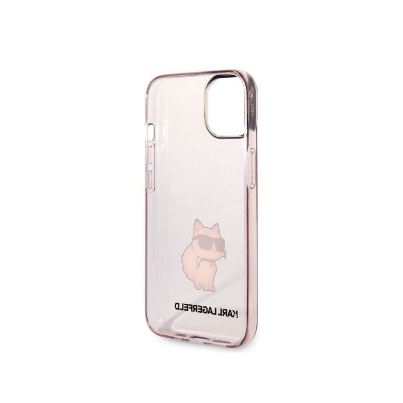 Husa iPhone 14 Plus Karl Lagerfeld Hardcase, Ikonik Choupette, roz, KLHCP14MHNCHTCP
