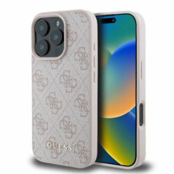 Husa originala Guess iPhone 16 Pro Hardcase 4G Classic, roz, GUHCP16LG4GFPI