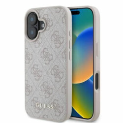 Husa originala Guess iPhone 16 Plus Hardcase 4G Classic, roz, GUHCP16MG4GFPI